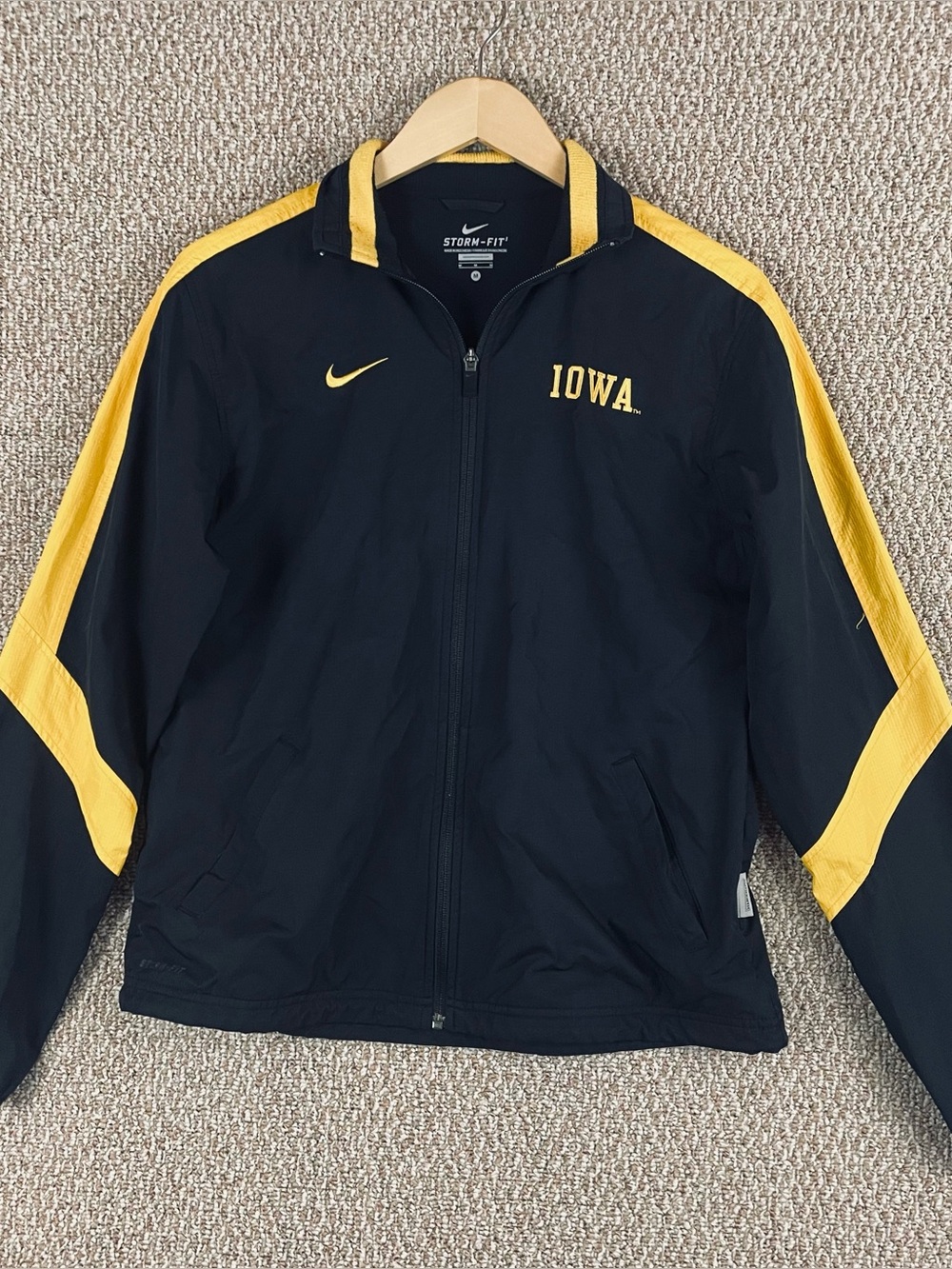 Vtg Y2K Nike Iowa Hawkeyes Jacket Youth Medium Full Zip Football E236